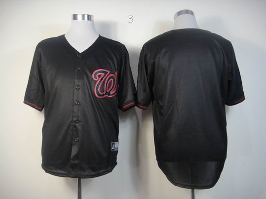 Washington Nationals  blank Black Fashion MLB Jerseys