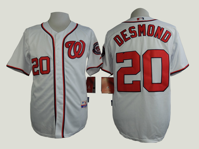 Washington Nationals 20 Ian Desmond White men baseball MLB Jersey