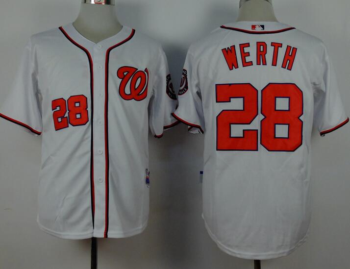 Washington Nationals 28 Werth White men baseball MLB Jersey