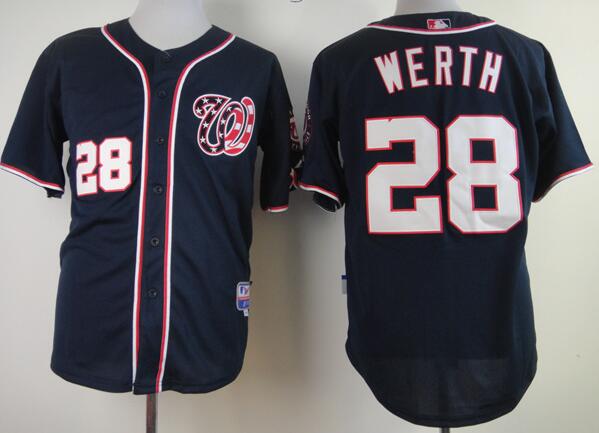 Washington Nationals 28 Werth blue men baseball MLB Jerseys