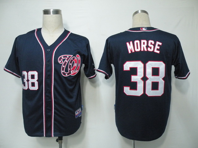 Washington Nationals 38 Morse Dark Blue MLB Jerseys