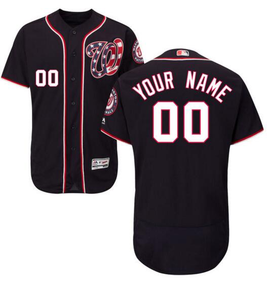 Washington Nationals Majestic Alternate Navy Flex Base Authentic Collection Custom Jersey