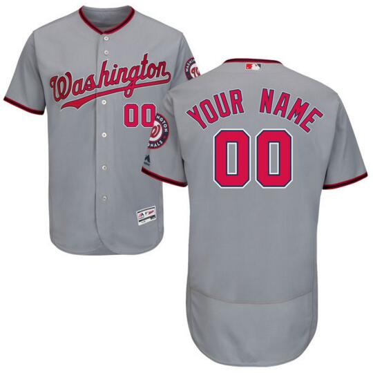 Washington Nationals Majestic Alternate grey Flex Base Authentic Collection Custom Jersey