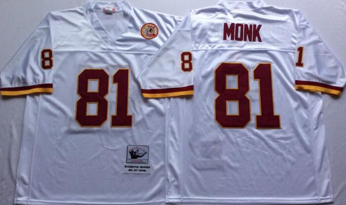 Washington Redskins 81 Art Monk white men Throwback NFL football Jerseys