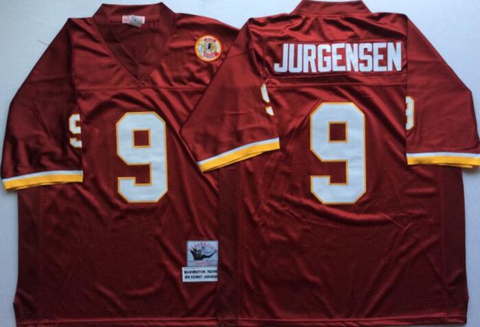 Washington Redskins 9 Sonny Jurgensen red men Throwback NFL football Jerseys