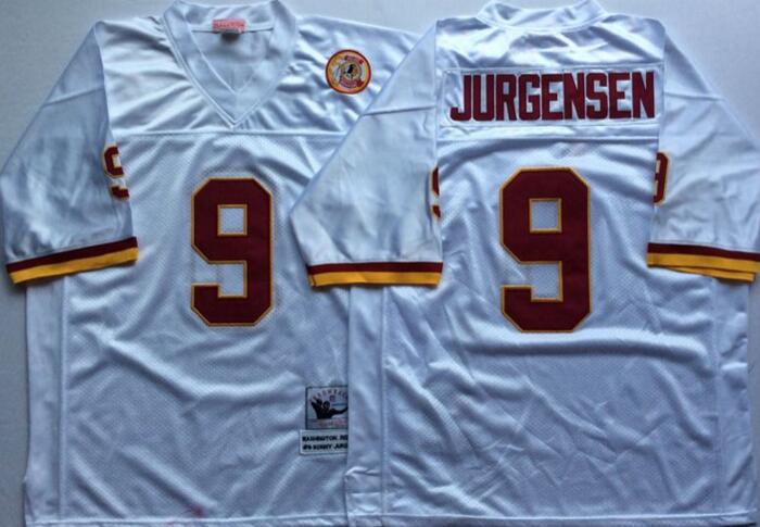 Washington Redskins 9 Sonny Jurgensen white men Throwback NFL football Jerseys