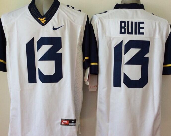 West Virginia Mountaineers 13 buie white men NCAA college Football Jerseys