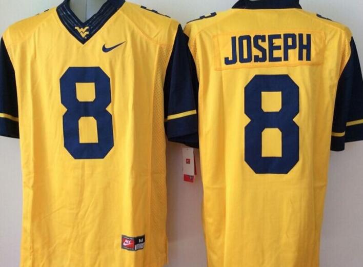 West Virginia Mountaineers 8 joseph yellow men NCAA college Football Jerseys