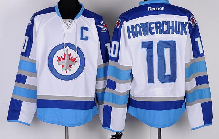 Winnipeg Jets 10 HAWERCHUK White men nhl hockey Jerseys