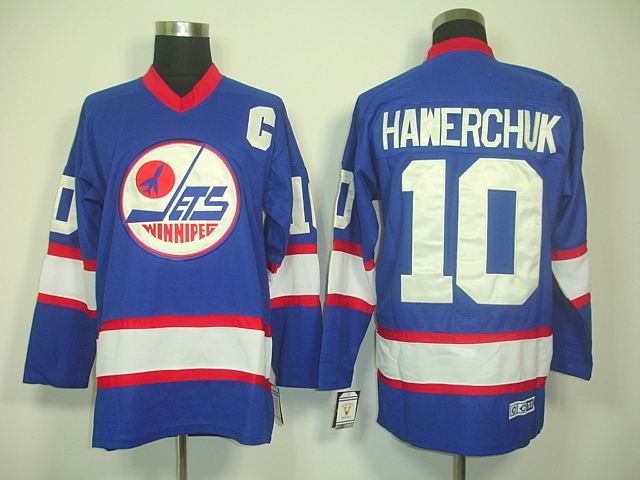 Winnipeg Jets 10 HAWERCHUK blue nhl jerseys