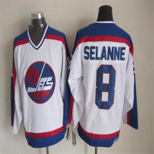 Winnipeg Jets 8 Teemu Selanne white NHL hockey Jerseys