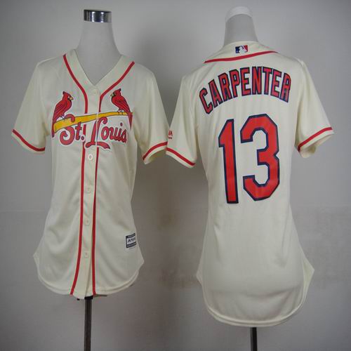 Women St Louis Cardinals #13 Matt Carpenter beige mlb jerseys