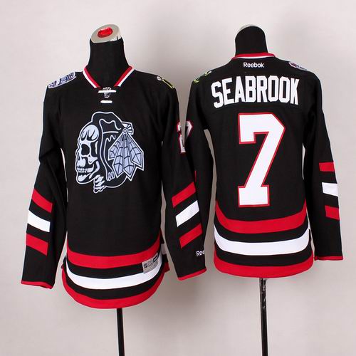 Youth Brent Seabrook Jersey #7 Black Chicago Blackhawks Jerseys