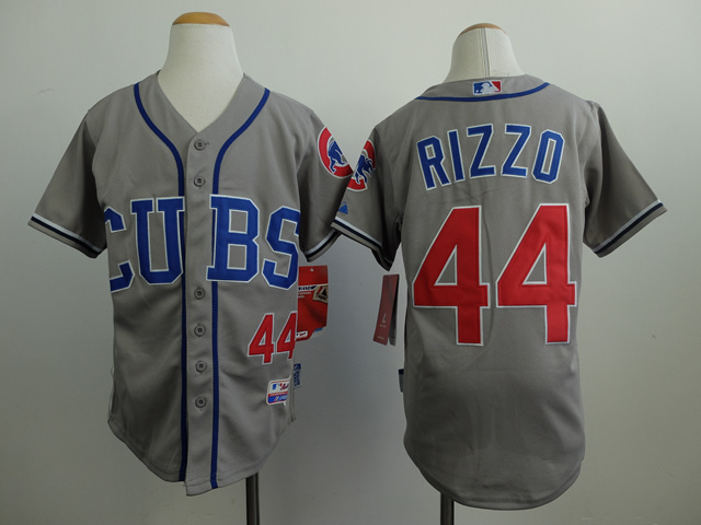 Youth Chicago Cubs Anthony Rizzo 44# gray mlb jerseys