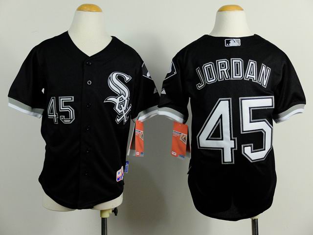 Youth Chicago White Sox #45 Michael Jordan Black mlb Jersey