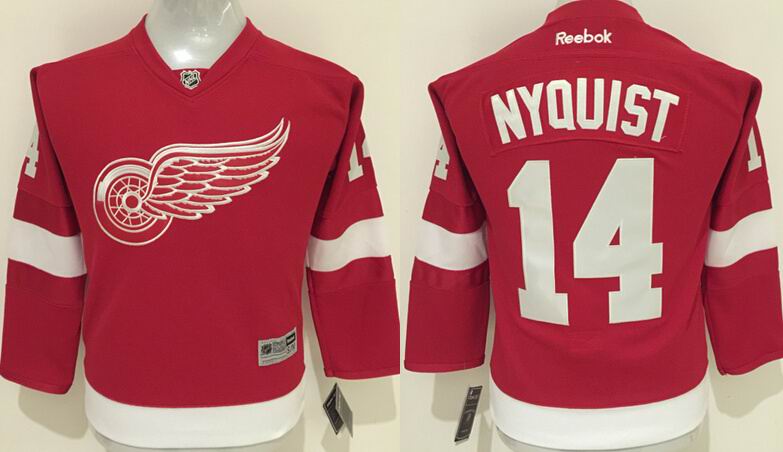 Youth Detroit Red Wings #14 Gustav Nyquist red Throwback CCM Jerseys