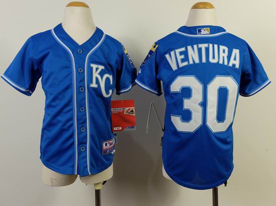 Youth Kansas Royals Yordano Ventura 30 Blue mlb jersey