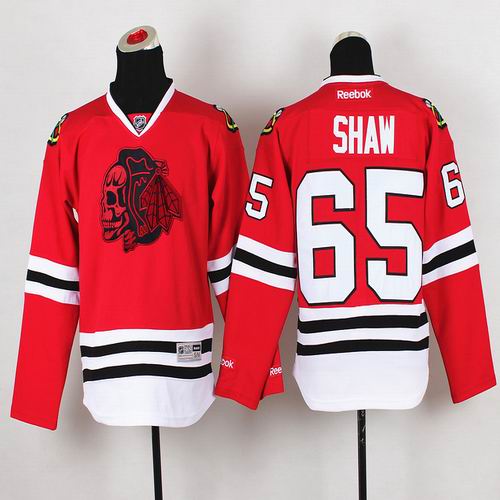 Youth Reebok Chicago Blackhawks Andrew Shaw 65# Red NHL Jerseys