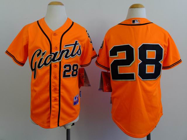 Youth San Francisco Giants #28 Buster Posey orange MLB Jersey