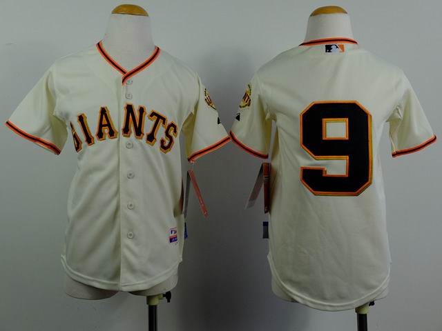 Youth San Francisco Giants #9 Brandon Belt cream MLB baseball Jerseys