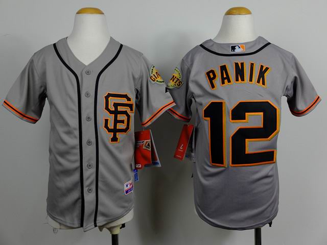 Youth San Francisco Giants 12# Joe Panik gray MLB Jerseys