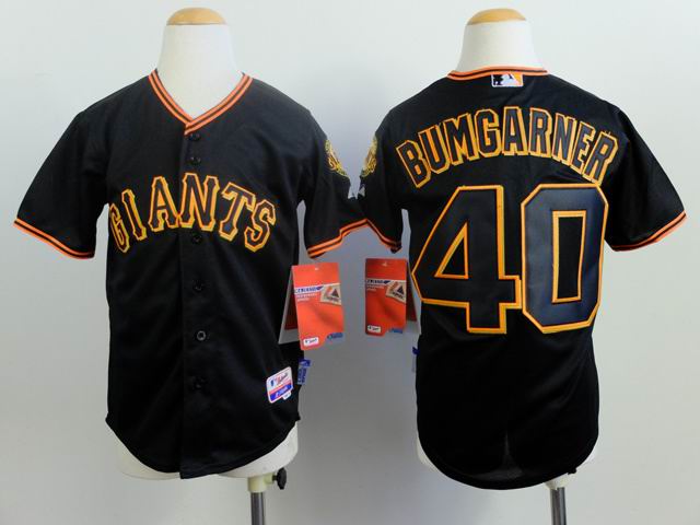 Youth San Francisco Giants 40 Bumgarner Black mlb jersey