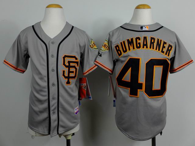 Youth San Francisco Giants 40 Madison Bumgarner Grey mlb jersey