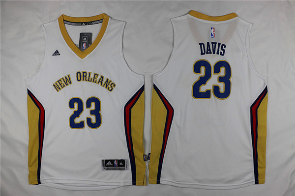 Youth new orleans pelicans Anthony Davis 23 white NBA basketball jersey