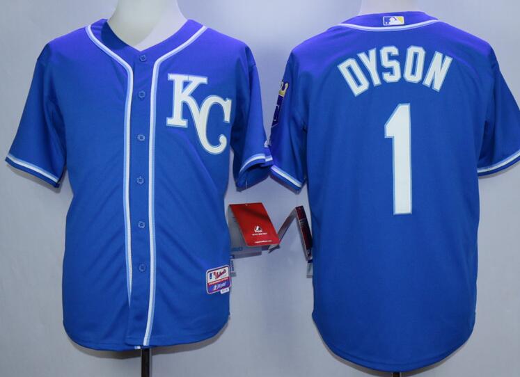 kansas city royals 1 Jarrod Dyson Blue men baseball mlb jersey