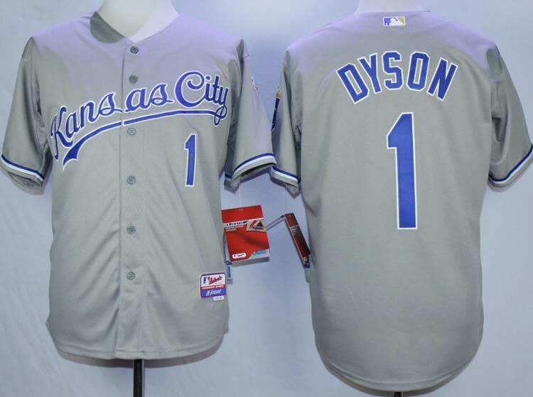 kansas city royals 1 Jarrod Dyson grey men baseball mlb jerseys