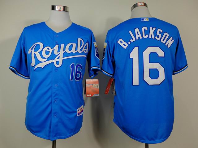 kansas city royals 16 B.jackson blue men baseball mlb jersey