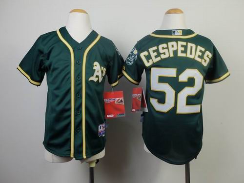 kid Oakland Athletics CESPEDES 52 Green baseball jerseys