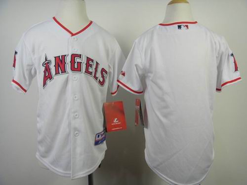 kid mlb los angeles angels blank white jersey