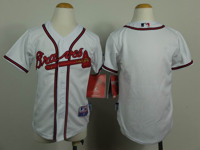 kids Atlanta Braves blank White mlb baseball jersey