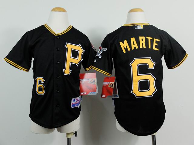 kids Pittsburgh Pirates MARTE 6# Black mlb Jerseys