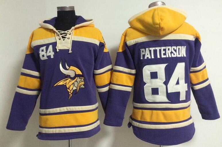 men Minnesota Vikings 84 Cordarrelle Patterson purple football nfl Hooded Hoodies