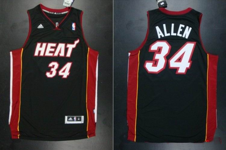 miami heat 34 ray allen black nba revolution 30 adidas men nba basketball jerseys