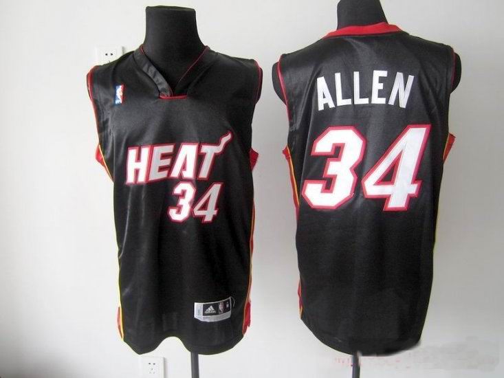 miami heat 34 ray allen black replica adidas men nba basketball jerseys