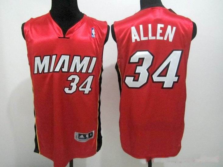 miami heat 34 ray allen red replica adidas men nba basketball jersey