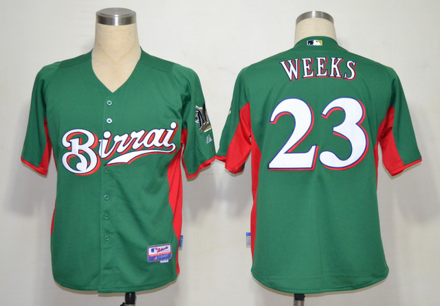 mlb milwaukee brewers 23# rickie weeks green jerseys