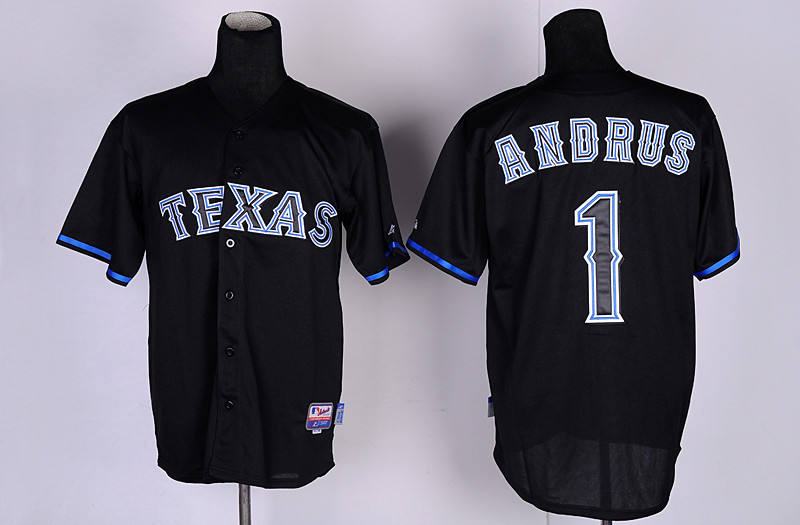 mlb texas rangers #1 elvis andrus black jerseys