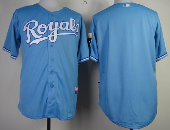 new Kansas City Royals Blank skyblue men baseball mlb jerseys