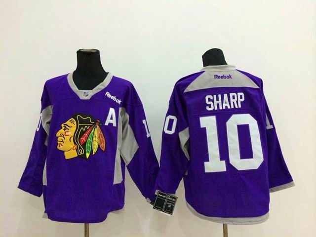 new Reebok Chicago Blackhawks Patrick Sharp 10 purple ice men nhl ice hockey jerseys