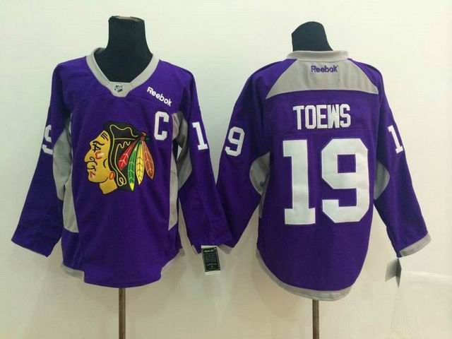 new Reebok Chicago Blackhawks TOEWS 19 purple men nhl ice hockey jerseys