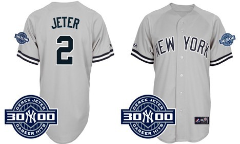 new York Yankees 2 Derek Jeter gray mlb jersey