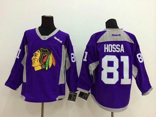 new reebok Marian Hossa 81 purple Chicago Blackhawks men nhl ice hockey jerseys