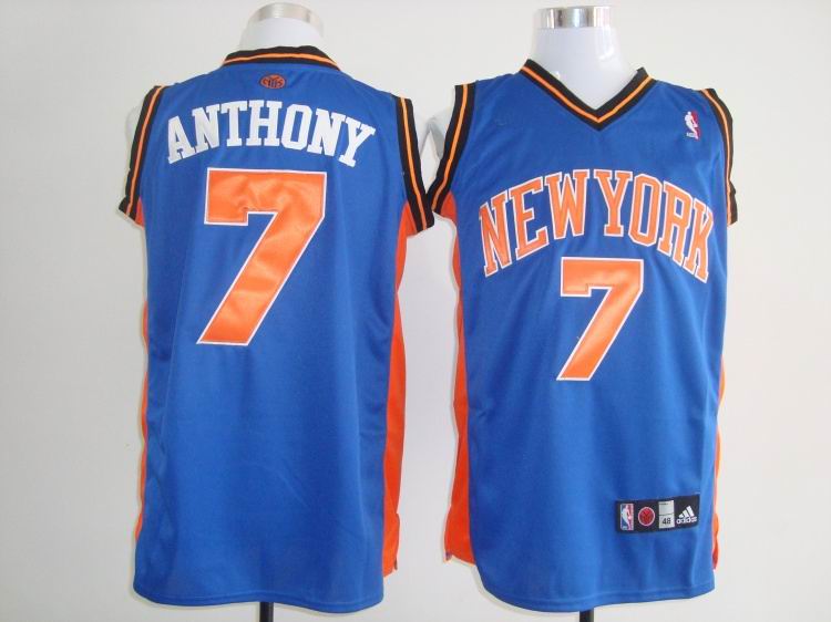 new york Knicks 7 carmelo anthony blue jersey