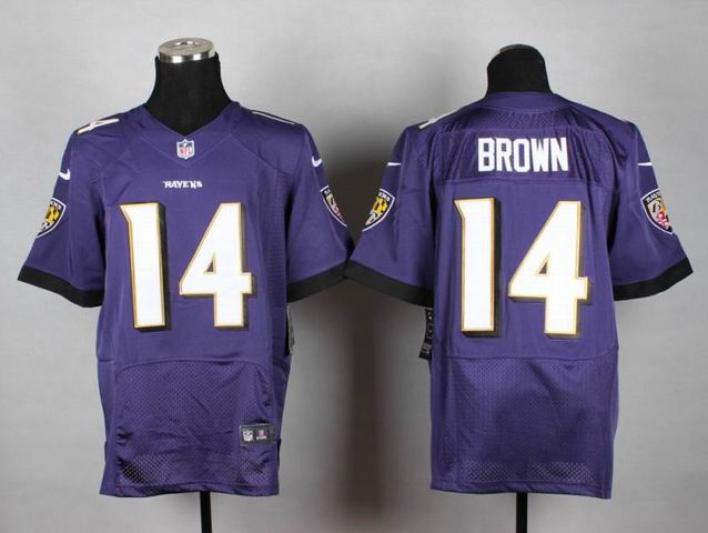 nike Baltimore Ravens 14 Brown purple nfl elite jerseys