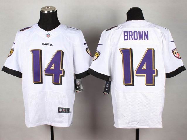 nike Baltimore Ravens 14 Brown white nfl elite jerseys