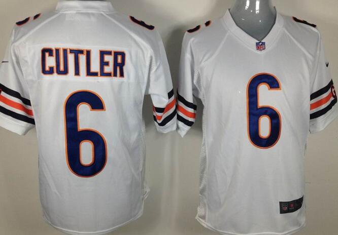 nike Chicago Bears 6 Jay Cutler White game nfl football jerseys